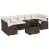 vidaXL Ensemble de canap&eacute; de jardin 8 pc Marron polyrotin