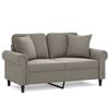 vidaXL Canap&eacute; 2 places oreillers et coussins Gris clair 120 cm Velours