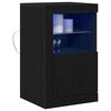 vidaXL Buffet LED Ch&ecirc;ne noir 41 x 37 x 67 cm Bois d'ing&eacute;nierie
