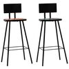 vidaXL Tabourets de bar lot de 2 bois massif de r&eacute;cup&eacute;ration