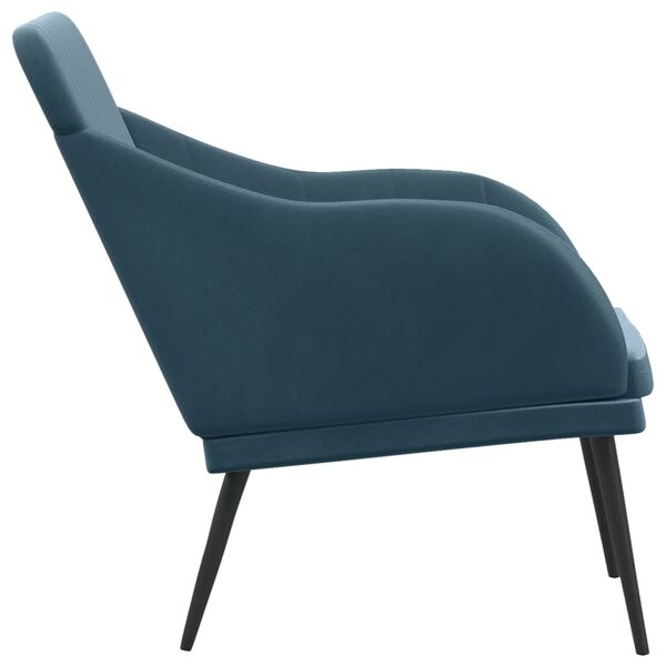 vidaXL Banc Bleu 110x76x80 cm Velours