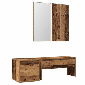 vidaXL Ensemble de meubles de couloir vieux bois bois d'ing&eacute;nierie