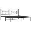 vidaXL Cadre de lit m&eacute;tal sans matelas avec t&ecirc;te de lit noir 183x213cm
