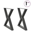 vidaXL Pieds de table &agrave; manger 2 pi&egrave;ces Anthracite 70 x (72-73,3) cm Acier
