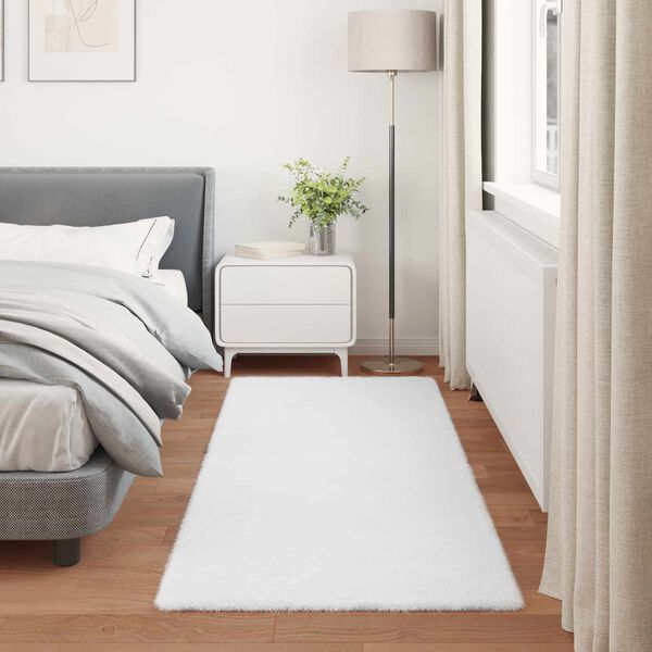 vidaXL Tapis en Fourrure Synth&eacute;tique de Lapin Olite Blanc 100 x 200 cm