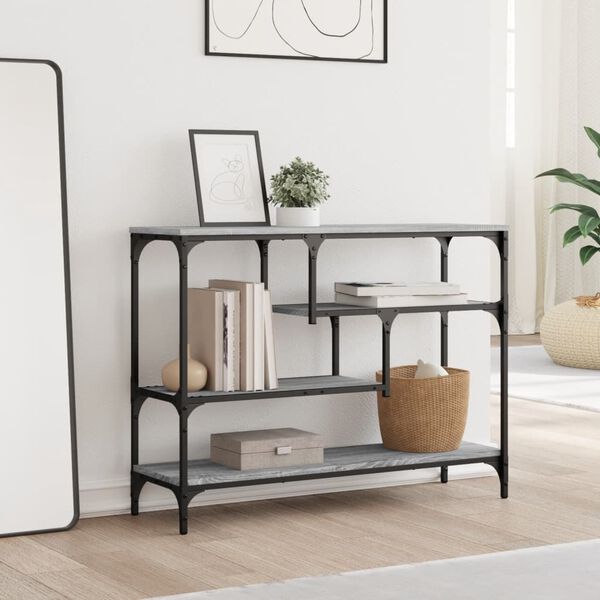 vidaXL Table console sonoma gris 100x30x75 cm bois d'ing&eacute;nierie