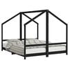 vidaXL Cadre de lit pour enfants noir 2x(80x200) cm bois de pin massif