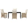 vidaXL Ensemble de salle &agrave; manger pour jardin 5 pcs Beige Poly rotin