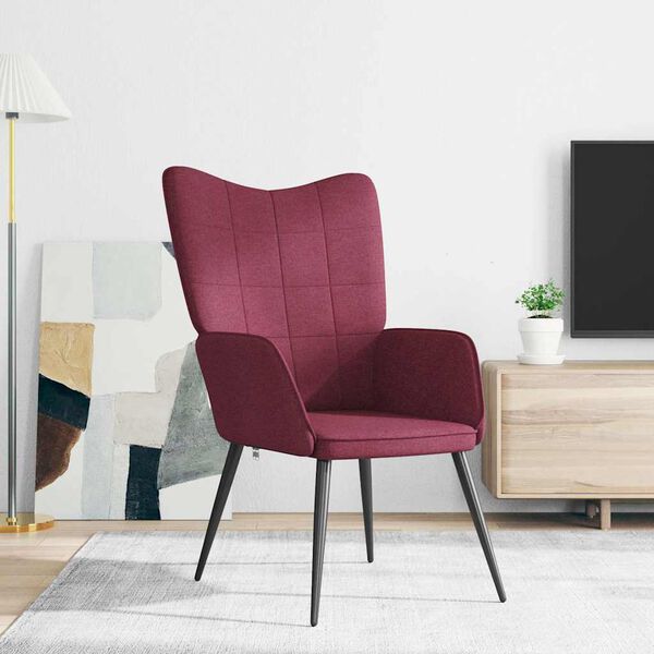 vidaXL Chaise de relaxation Rouge bordeaux Tissu