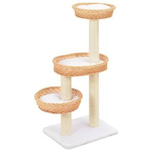 vidaXL Arbre &agrave; chat avec griffoir en sisal Naturel Bois de saule