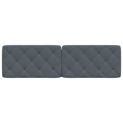 vidaXL Coussin de tête de lit gris foncé 180 cm velours