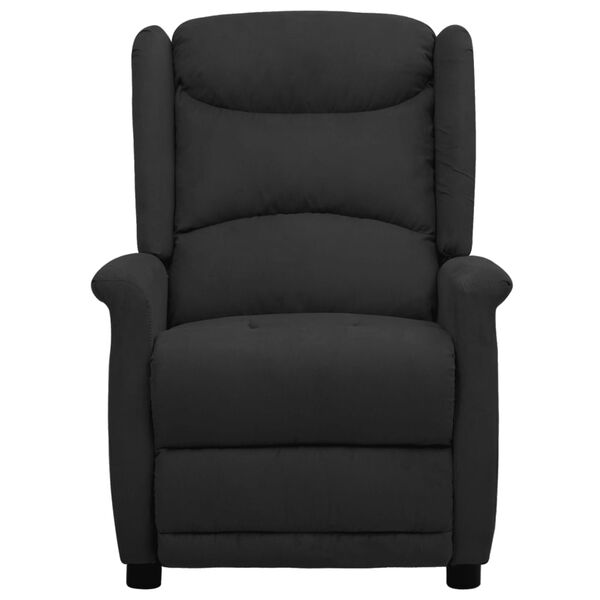 vidaXL Fauteuil de massage Noir Tissu microfibre