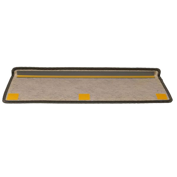 vidaXL Tapis d'escalier autocollants 30 pcs 65x21x4 cm gris et beige