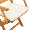 vidaXL Chaise pliante avec coussin 4 pcs Blanc 49 x 57.5 x 92cm