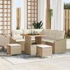vidaXL Ensemble de canap&eacute; de jardin 8 pcs Beige Poly rotin