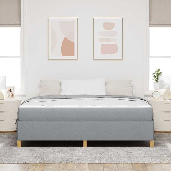 vidaXL Cadre de lit avec matelas Gris clair 180 x 200 cm tissu