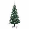 vidaXL Sapin de No&euml;l artificiel pr&eacute;-&eacute;clair&eacute; Vert 150 cm PVC et m&eacute;tal