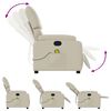 vidaXL Fauteuil inclinable de massage Cr&egrave;me Similicuir