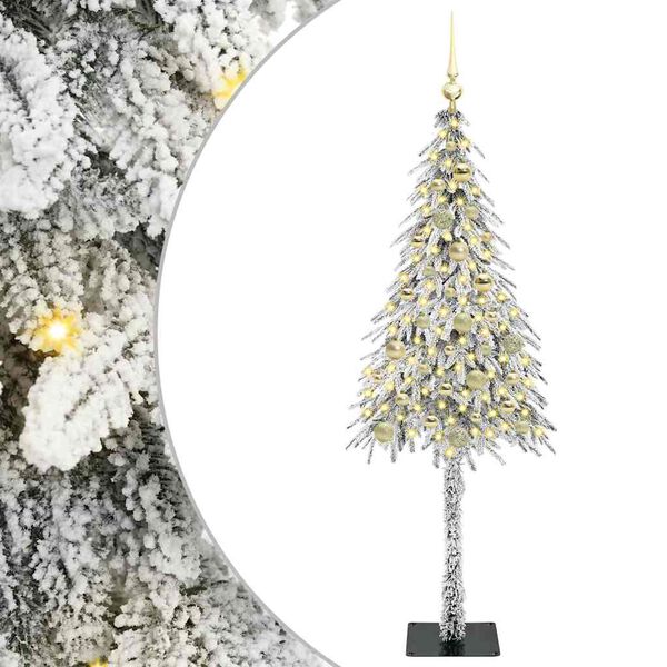 vidaXL Sapin de Noël avec 150 LED Blanc 150 cm PE et Acier