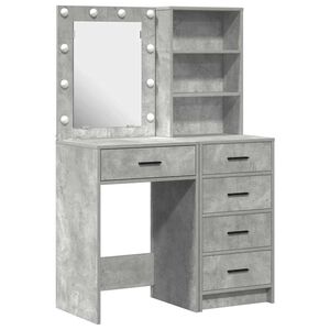 vidaXL Table de Toilette 2 pc Gris 50 x 41 x 135 cm Bois d'ing&eacute;nierie