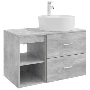 vidaXL Ensemble de mobilier de salle de bain 2 pcs Gris b&eacute;ton