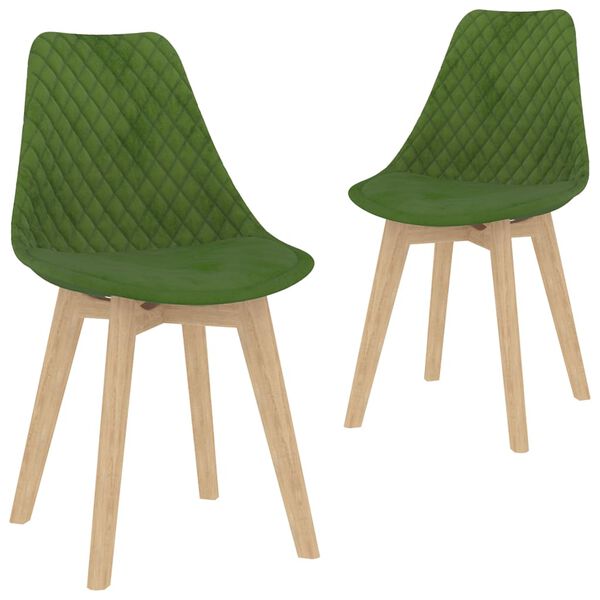 vidaXL Chaises à manger lot de 2 Vert clair Velours
