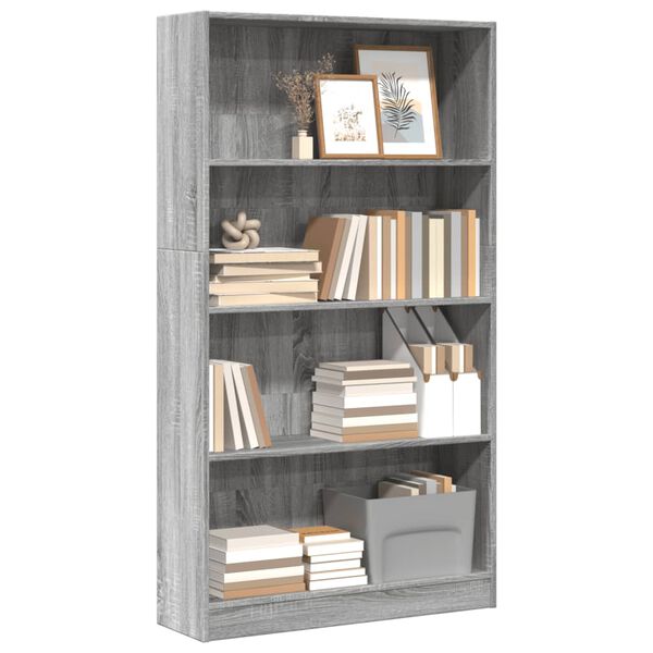 vidaXL Biblioth&egrave;que sonoma gris 80x24x143 cm bois d'ing&eacute;nierie