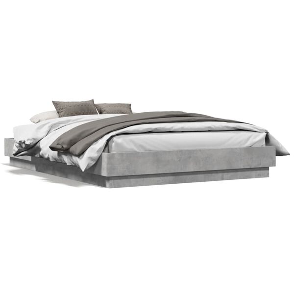 vidaXL Cadre de lit sans matelas gris b&eacute;ton 120x190 cm