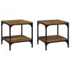 vidaXL Tables d'appoint 2 pcs Ch&ecirc;ne fum&eacute; 40x40x40 cm Bois d'ing&eacute;nierie