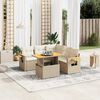 vidaXL Salon de jardin avec coussins 6 pcs beige r&eacute;sine tress&eacute;e