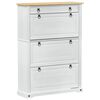 vidaXL Cabinet &agrave; chaussures Corona Blanc 99 x 32 x 138 cm Pin massif
