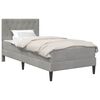 vidaXL Cadre de lit avec matelas Gris clair 90 x 190 cm Velours
