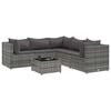 vidaXL Salon de jardin 6 pcs avec coussins Gris R&eacute;sine tress&eacute;e