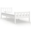 vidaXL Cadre de lit sans matelas blanc bois massif