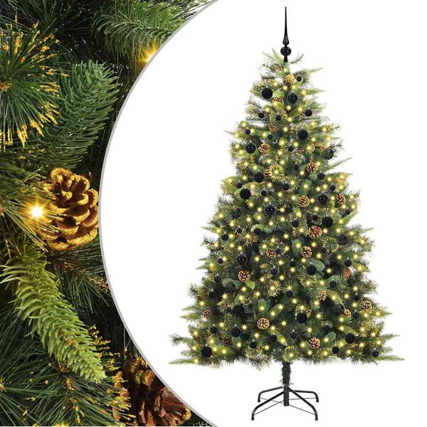 vidaXL Sapin de No&euml;l artificiel avec branches pliables et c&ocirc;nes 240 cm