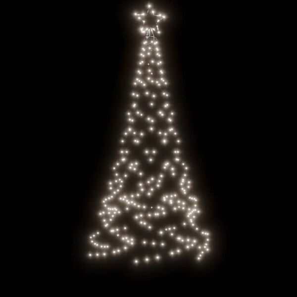 vidaXL Sapin de No&euml;l avec piquet Blanc froid 200 LED 180 cm