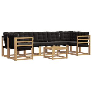 vidaXL Ensemble de canap&eacute;s d'ext&eacute;rieur 8 pcs Blanc et noir