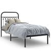 vidaXL Cadre de lit m&eacute;tal sans matelas avec t&ecirc;te de lit noir 80x200 cm