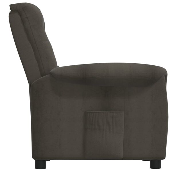 vidaXL Fauteuil inclinable Gris fonc&eacute; Tissu microfibre