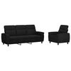 vidaXL Ensemble de Canap&eacute;s 2 pcs Noir Tissu