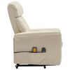 vidaXL Fauteuil de massage Blanc crème Similicuir