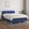 vidaXL Sommier &agrave; lattes de lit avec matelas LED Bleu 140x200 cm Tissu