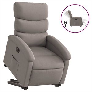 vidaXL Fauteuil inclinable &eacute;lectrique taupe tissu