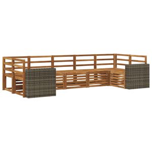 vidaXL Ensemble de canap&eacute; d'angle 7 pcs Naturel Bois d'Acacia Massif