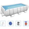 Bestway Ensemble de piscine rectangulaire Power Steel 404x201x100 cm
