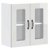 vidaXL Armoire murale de cuisine avec porte vitr&eacute;e "Kalmar" Bois d'ing&eacute;nierie blanc brillant