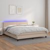 vidaXL Sommier à lattes de lit avec matelas LED Cappuccino 160x200 cm