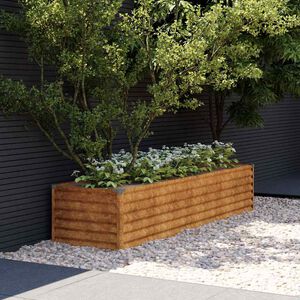 vidaXL Jardini&egrave;re sur&eacute;lev&eacute;e 194 x 50 x 36 cm Acier Corten