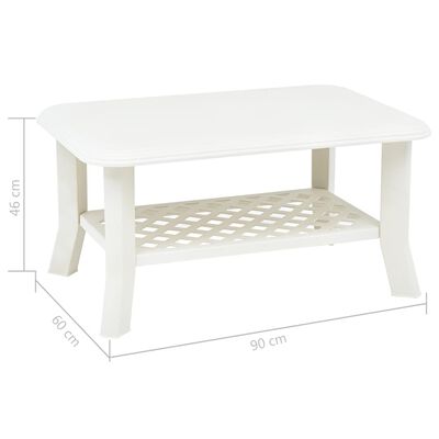 vidaXL Table basse Blanc 90x60x46 cm Plastique