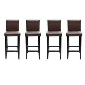 vidaXL Tabourets de bar lot de 4 marron fonc&eacute; similicuir